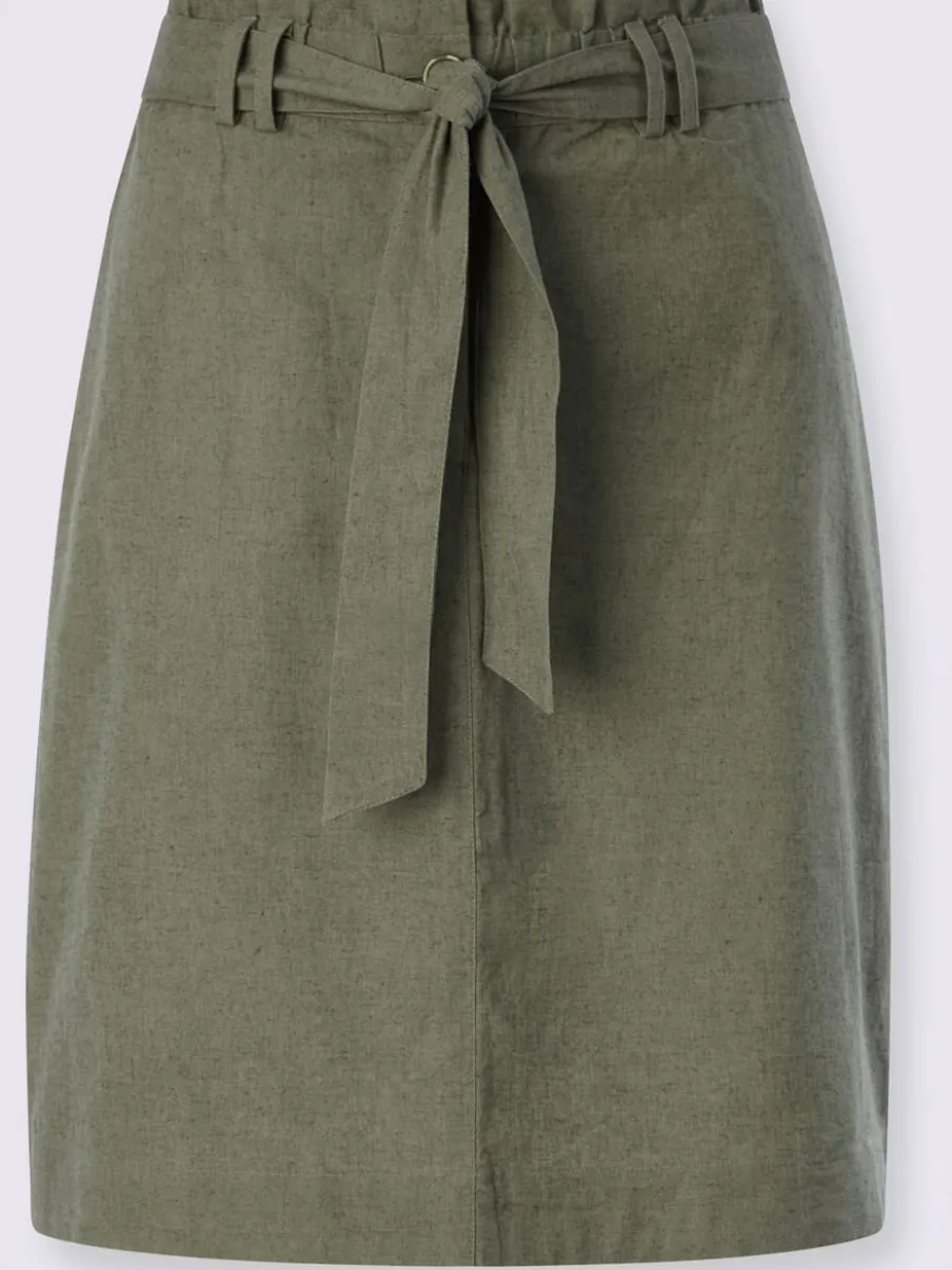 Jupe cargo plissée avec ceinture élastique et poches latérales