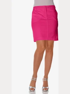 Jupe chino moderne droite en coton délavé stylisée