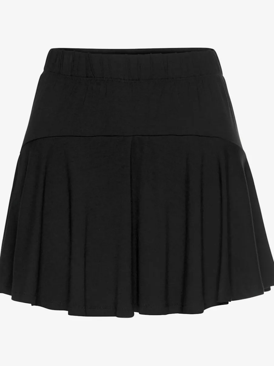 Jupe-culotte avec élastique et empiècement volanté en jersey doux