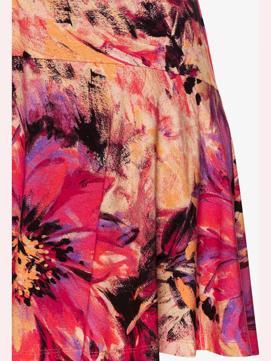 Jupe-culotte avec short intégré et imprimé floral unique