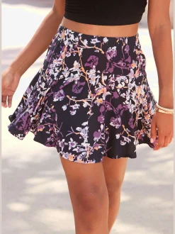 Jupe-culotte avec short intégré et ceinture élastique douce