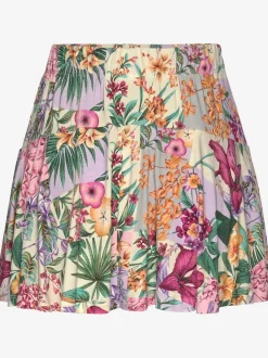 Jupe-culotte à ceinture élastique avec motif floral et coupe évasée