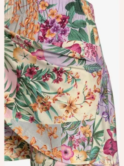 Jupe-culotte à ceinture élastique avec motif floral et coupe évasée