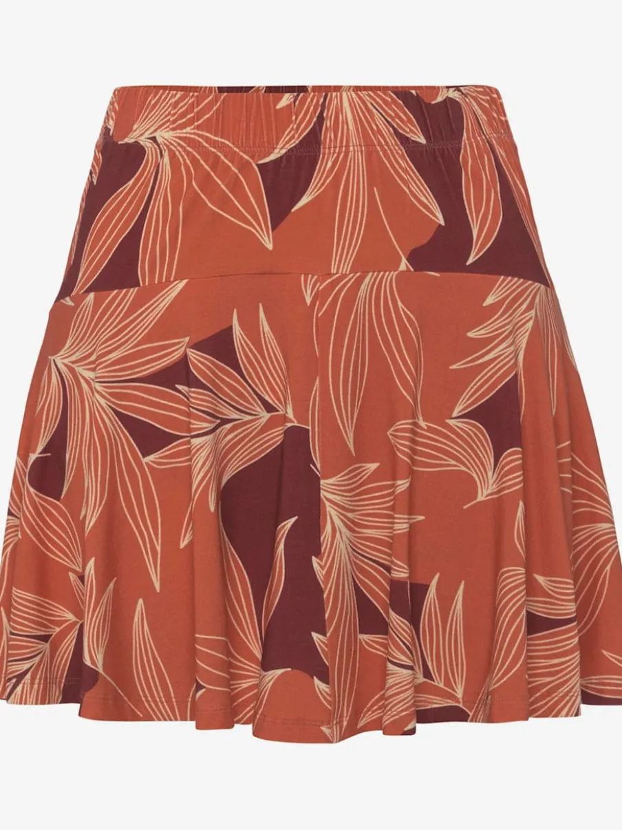 Jupe-culotte à ceinture élastique avec short intégré et coupe évasée