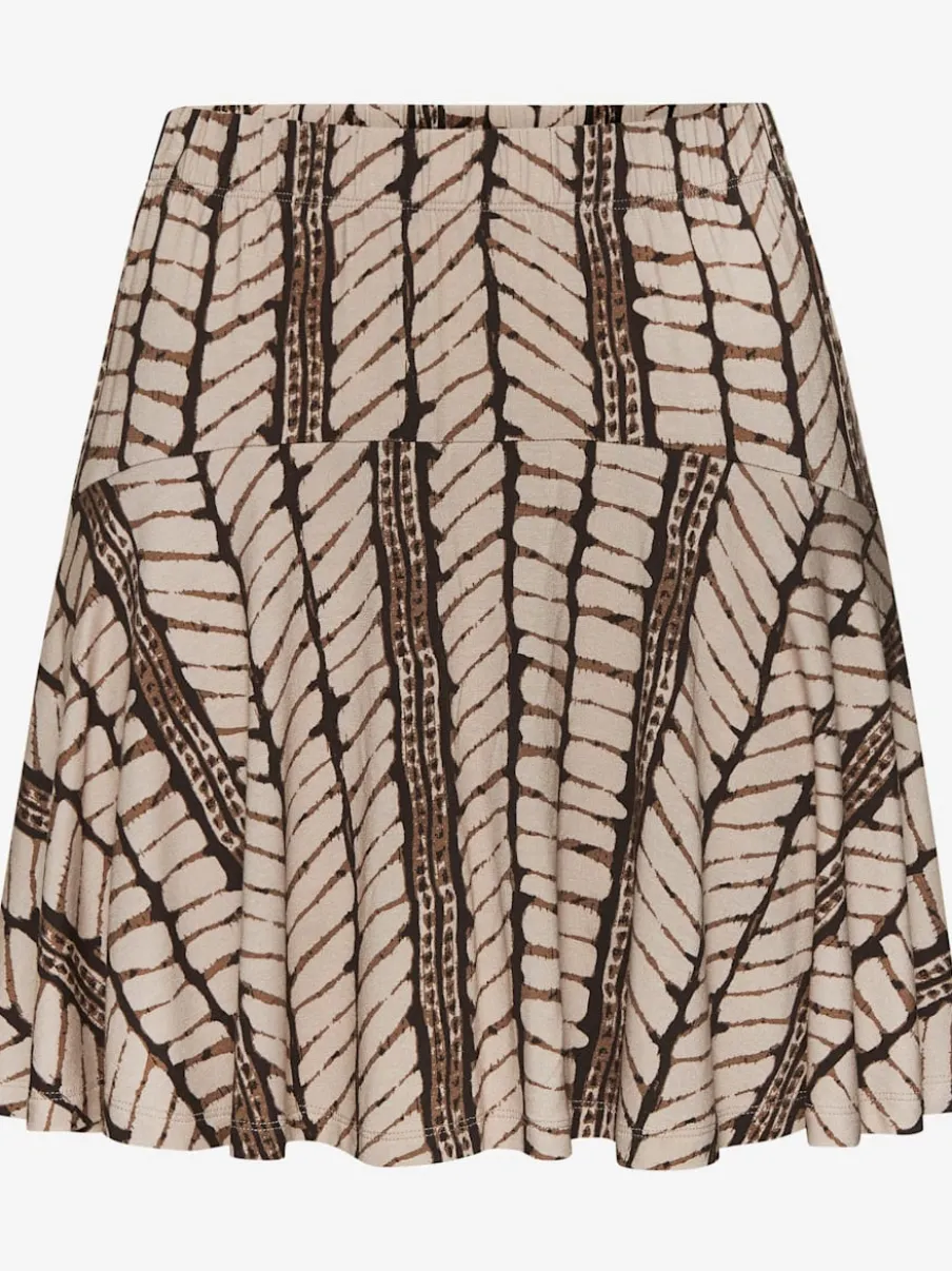 Jupe-culotte à ceinture élastique avec short intégré et coupe évasée