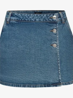 Jupe-culotte en denim avec glissière dissimulée et poches pratiques