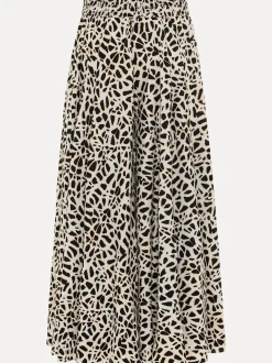 Jupe-culotte à jambes extra-larges avec imprimé fluide et style jupe