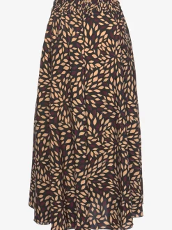 Jupe-culotte à jambes extra-larges avec ceinture froncée et ourlet ondulé