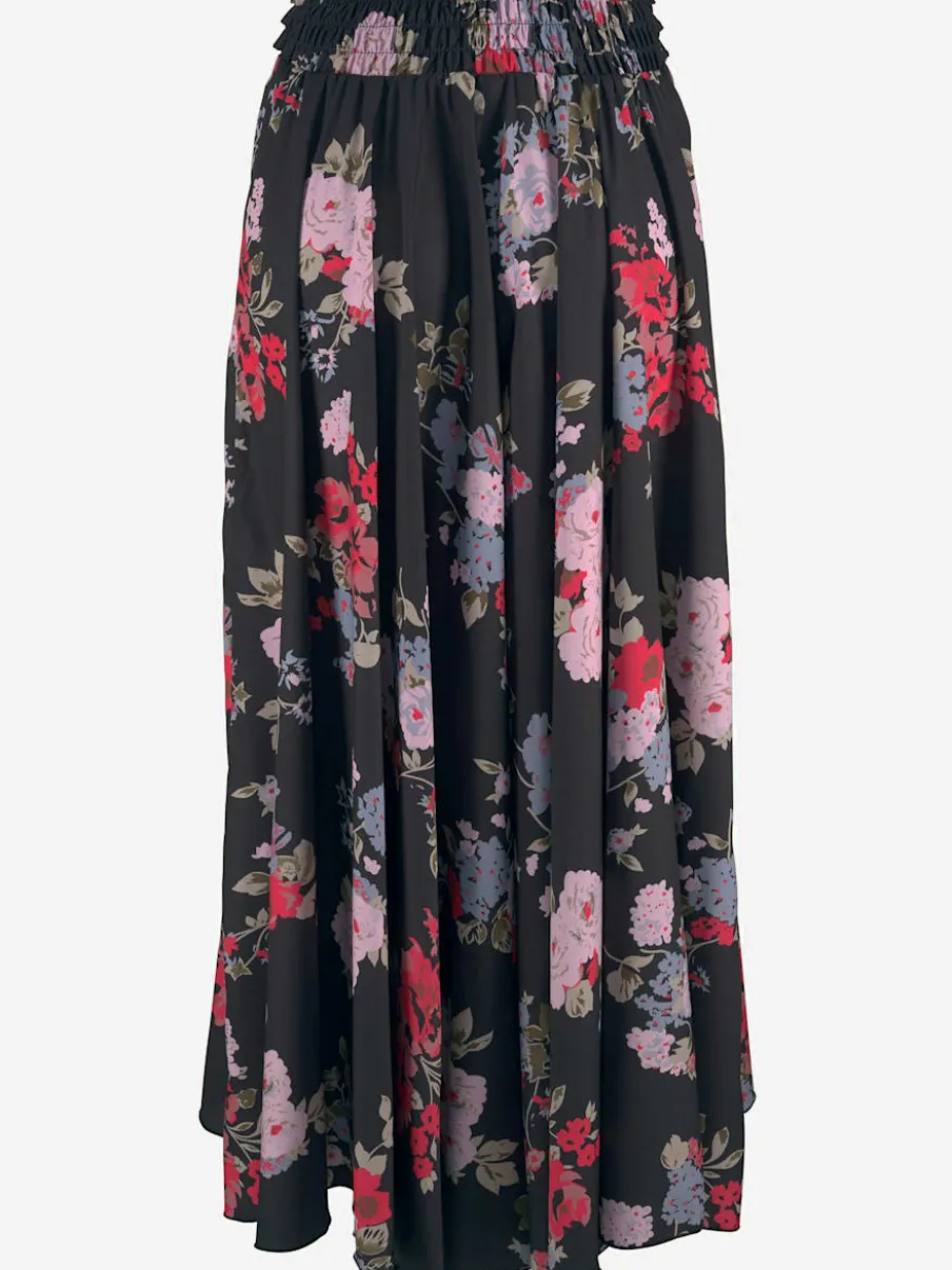 Jupe-culotte longue à imprimé fleuri avec jambes extra-larges
