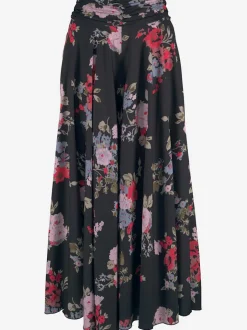 Jupe-culotte longue à imprimé fleuri avec jambes extra-larges