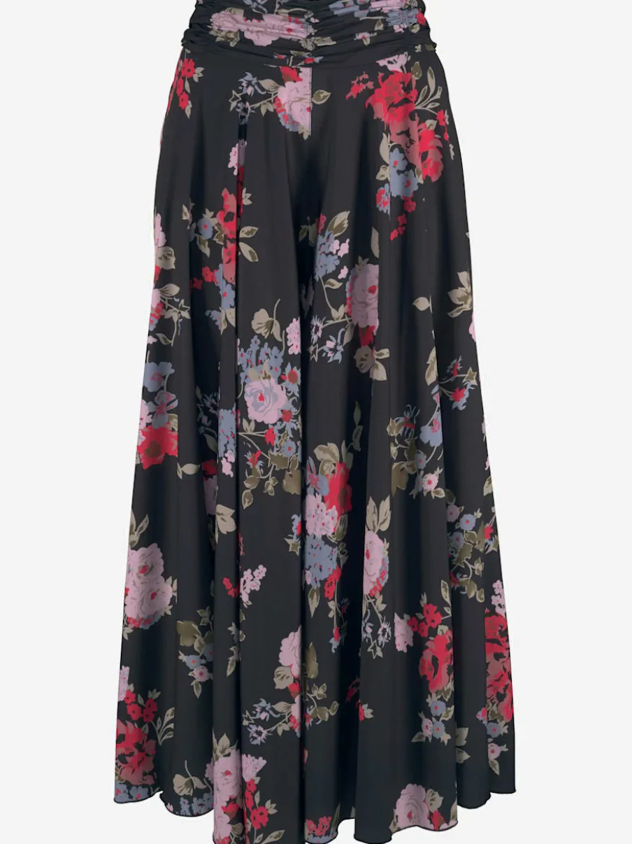Jupe-culotte longue à imprimé fleuri avec jambes extra-larges