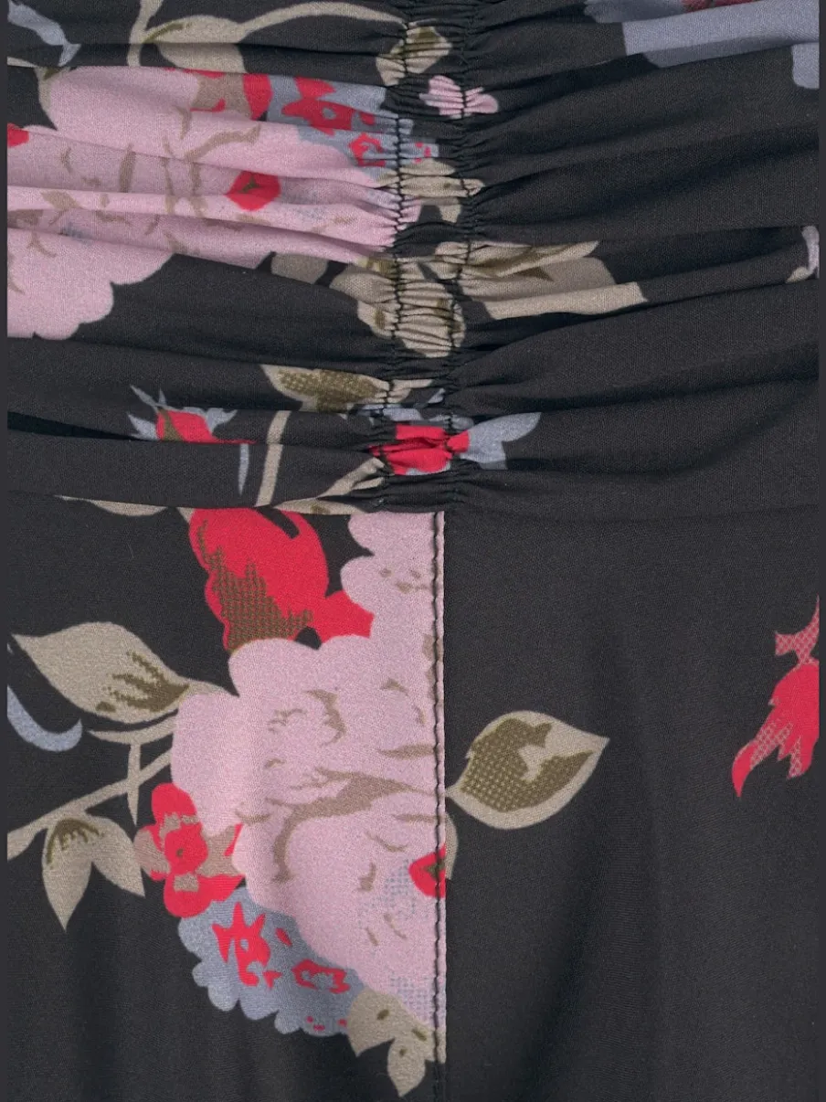 Jupe-culotte longue à imprimé fleuri avec jambes extra-larges