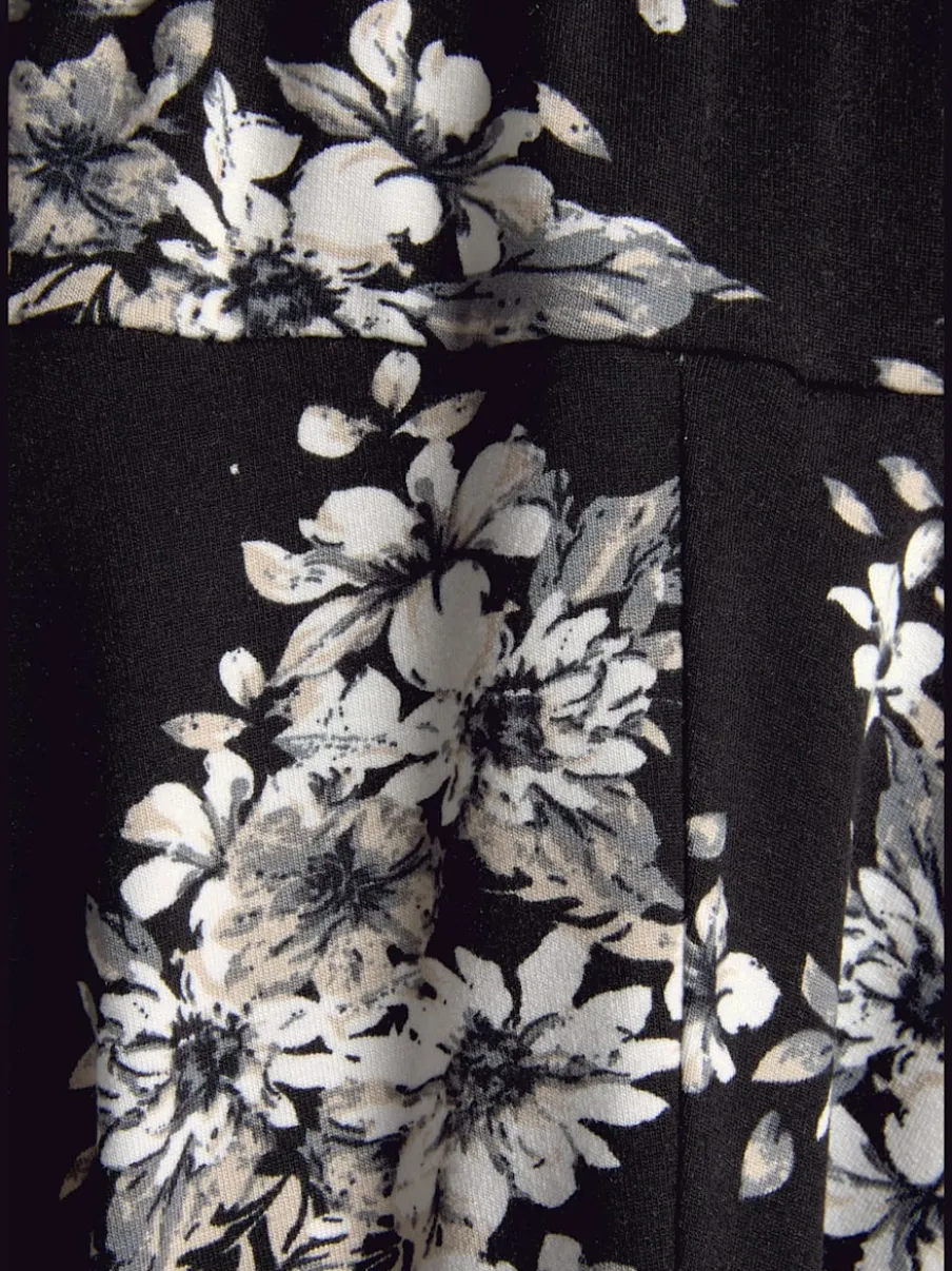 Jupe-culotte à motifs floraux avec ceinture élastique confortable