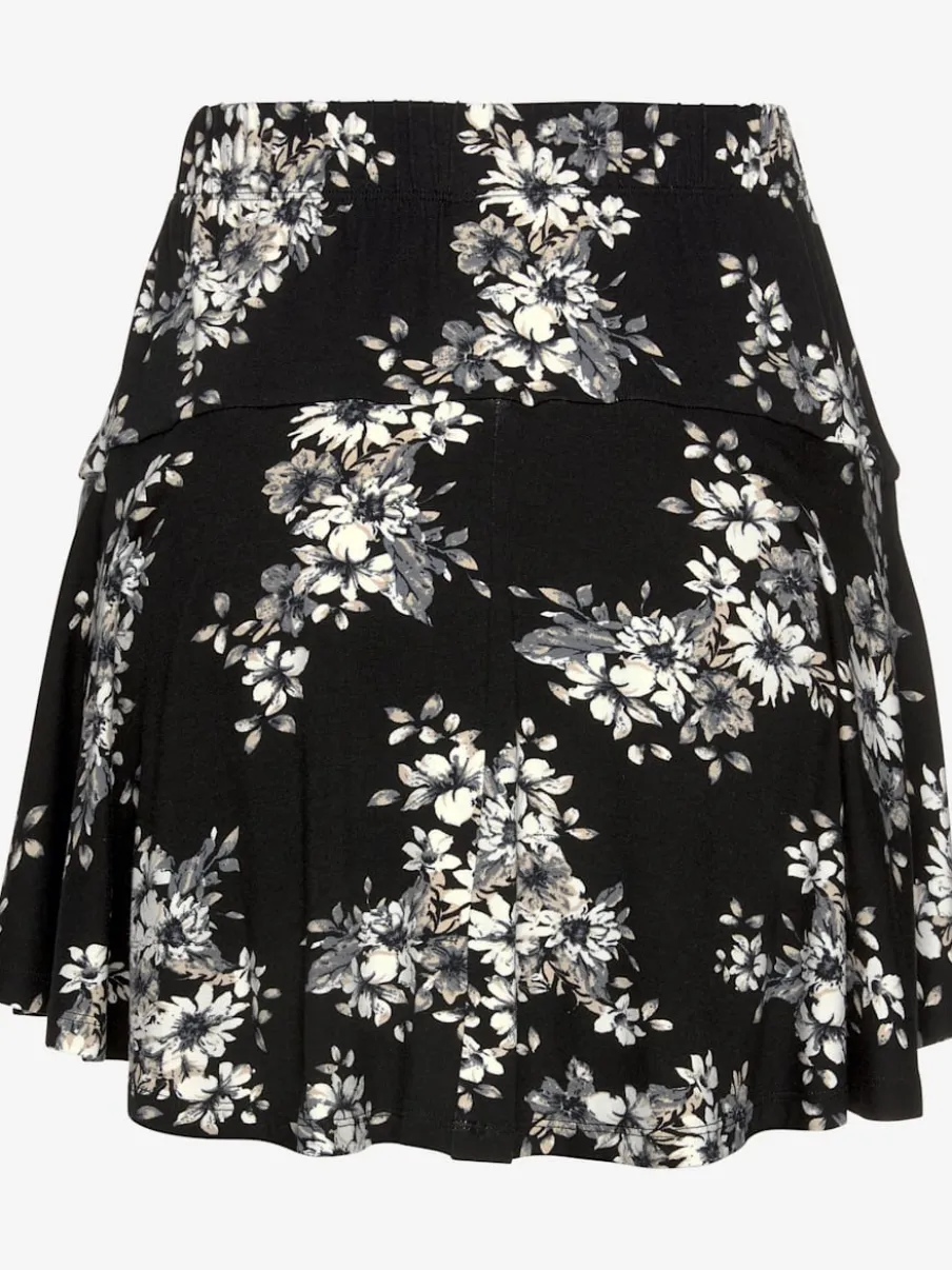 Jupe-culotte à motifs floraux avec ceinture élastique confortable