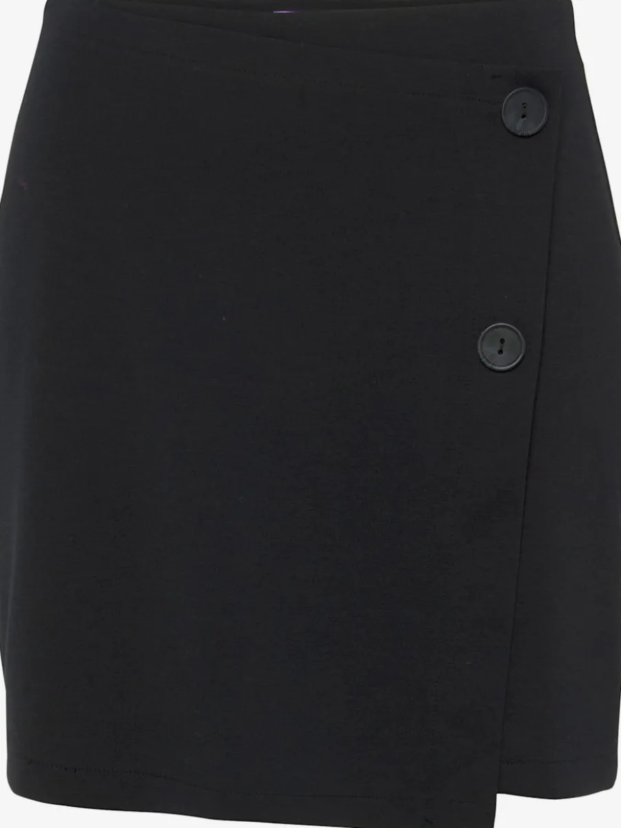 Jupe-culotte style skort avec effet cache-cœur décoratif