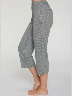 Jupe-culotte 7/8 taille haute à jambes droites et motifs graphiques