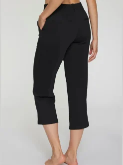 Jupe-culotte 7/8 taille haute à jambes droites et motifs graphiques