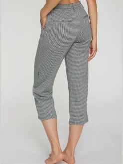 Jupe-culotte 7/8 taille haute à jambes droites et motifs graphiques
