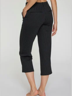 Jupe-culotte 7/8 taille haute à jambes droites et motifs graphiques