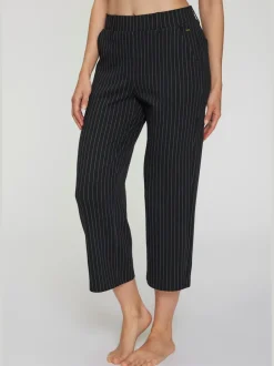 Jupe-culotte 7/8 taille haute à jambes droites et motifs graphiques