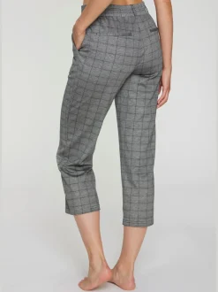 Jupe-culotte 7/8 taille haute à jambes droites et motifs graphiques
