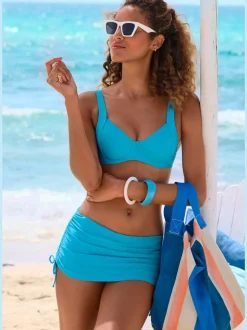 Jupe de plage réglable avec fronces en polyamide recyclé