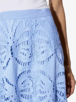 Jupe en dentelle avec finition arrondie et doublure en viscose