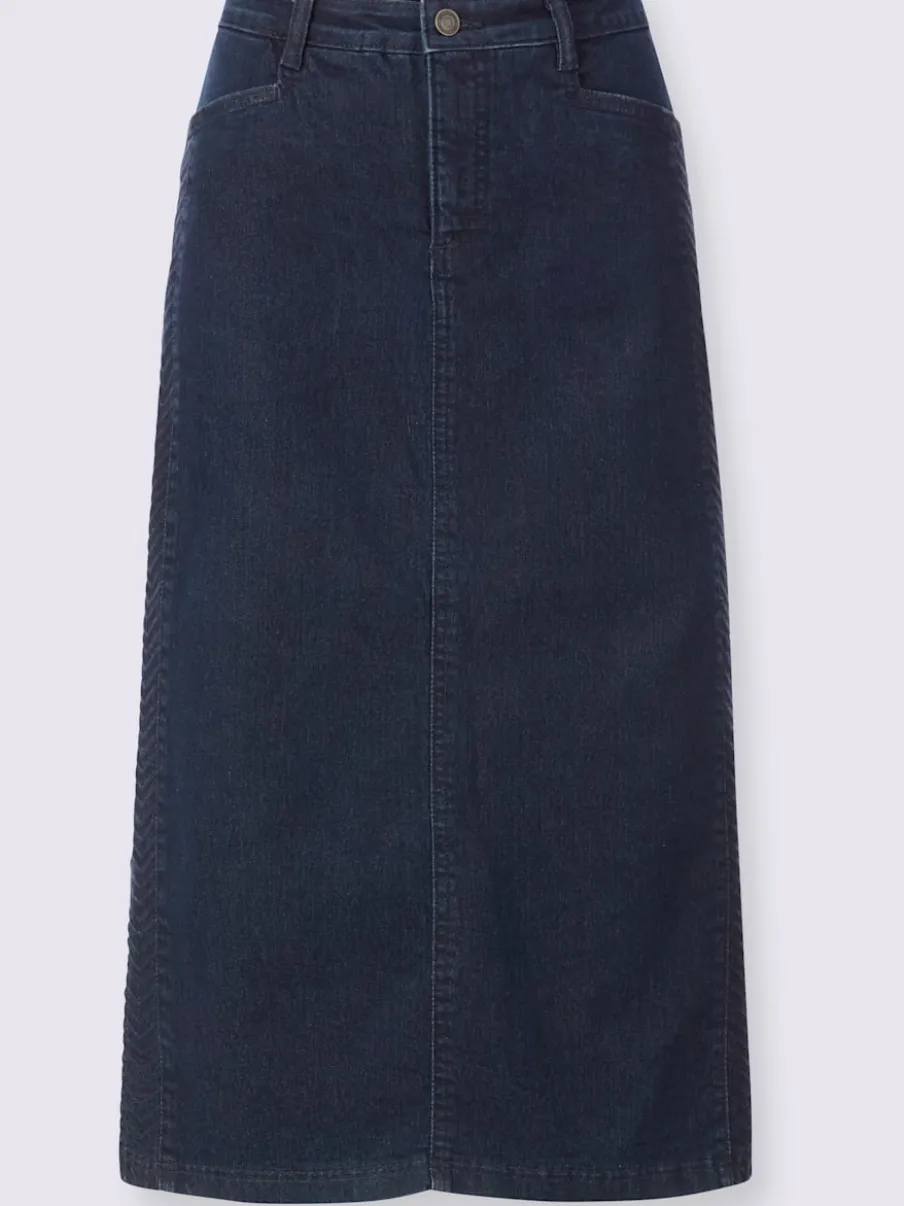 Jupe en jean avec ceinture fermeture et dentelle