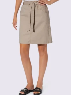 Jupe en jean avec ceinture à nouer et poches