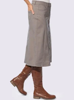 Jupe en jean avec poches et patte de boutonnage