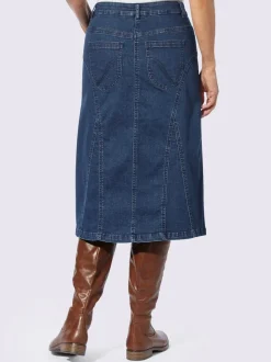Jupe en jean avec poches et patte de boutonnage