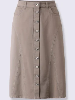 Jupe en jean avec poches et patte de boutonnage