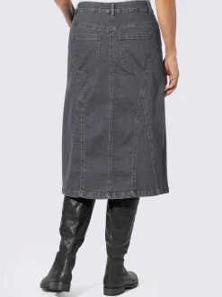 Jupe en jean avec poches et patte de boutonnage