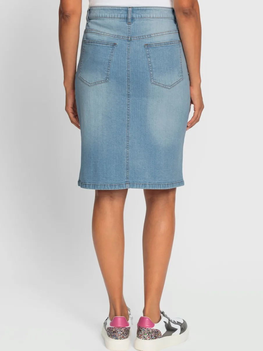 Jupe en jean avec poches et taille ajustée