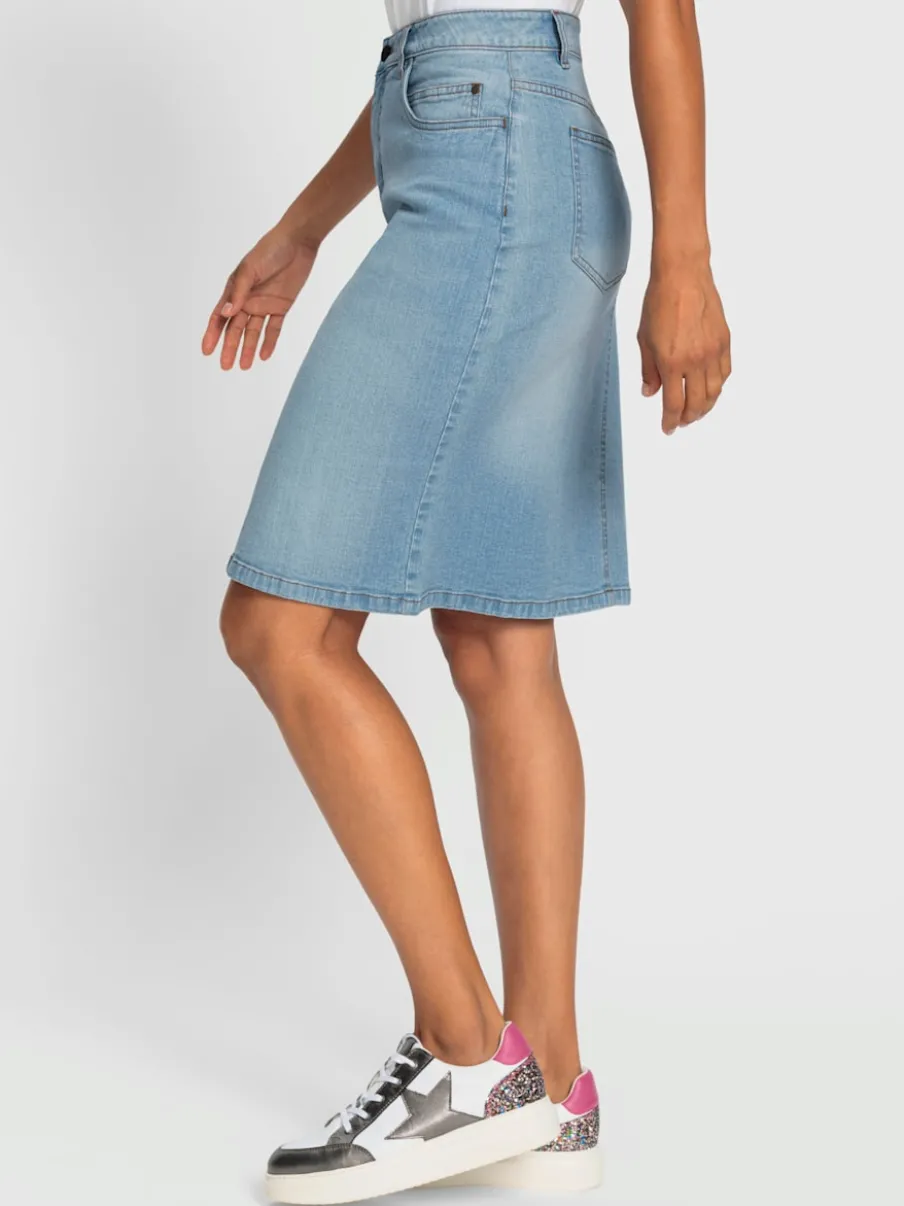 Jupe en jean avec poches et taille ajustée