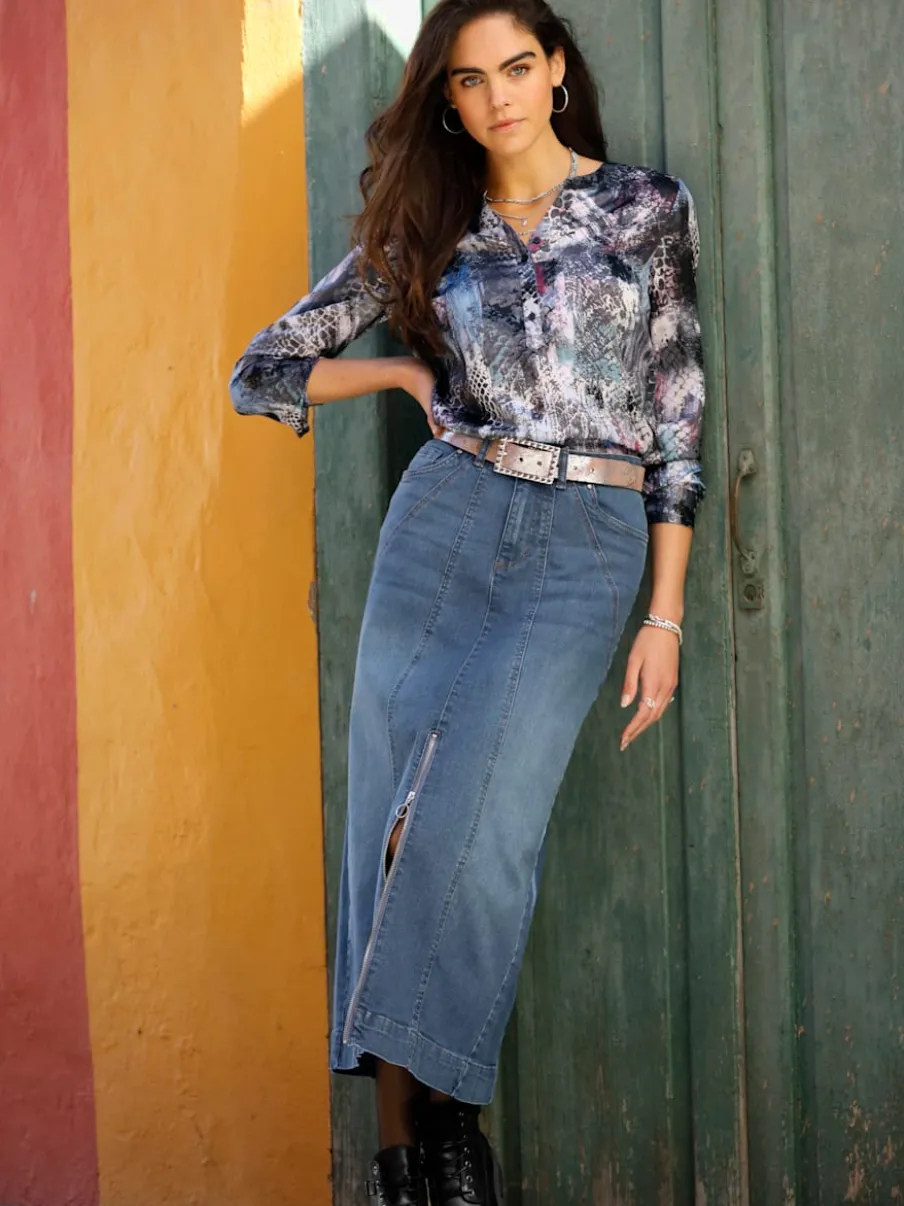 Jupe en jean délavé tendance