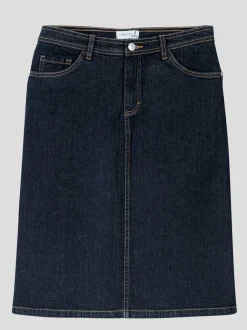 Jupe en jean à fente au dos et coupe cinq poches