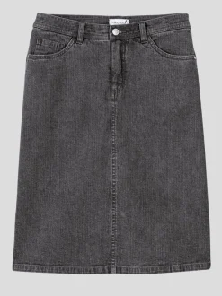 Jupe en jean à fente au dos et coupe cinq poches