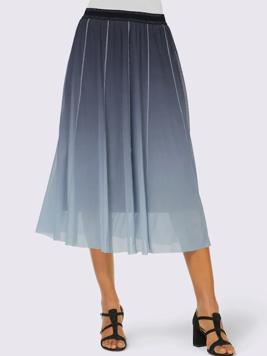 Jupe en mousseline avec ceinture élastique et panneaux évasés