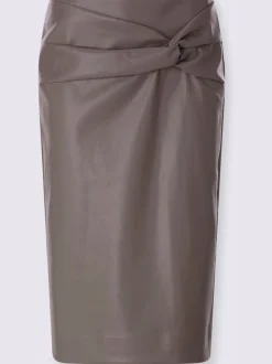 Jupe en synthétique avec nœud devant et ceinture gainante