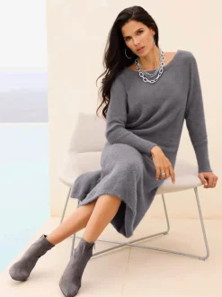 Jupe en tricot fil moelleux à poils longs