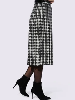 Jupe en tricot à motif pied-de-poule classique élastique