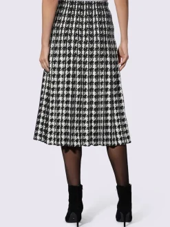 Jupe en tricot à motif pied-de-poule classique élastique