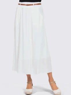 Jupe fluide en viscose avec ceinture élastique et poches