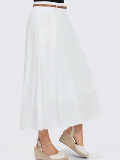 Jupe fluide en viscose avec ceinture élastique et poches