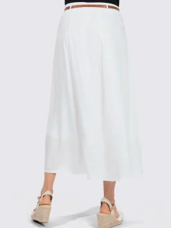 Jupe fluide en viscose avec ceinture élastique et poches