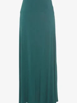 Jupe longue avec large ceinture doublée et fente avant