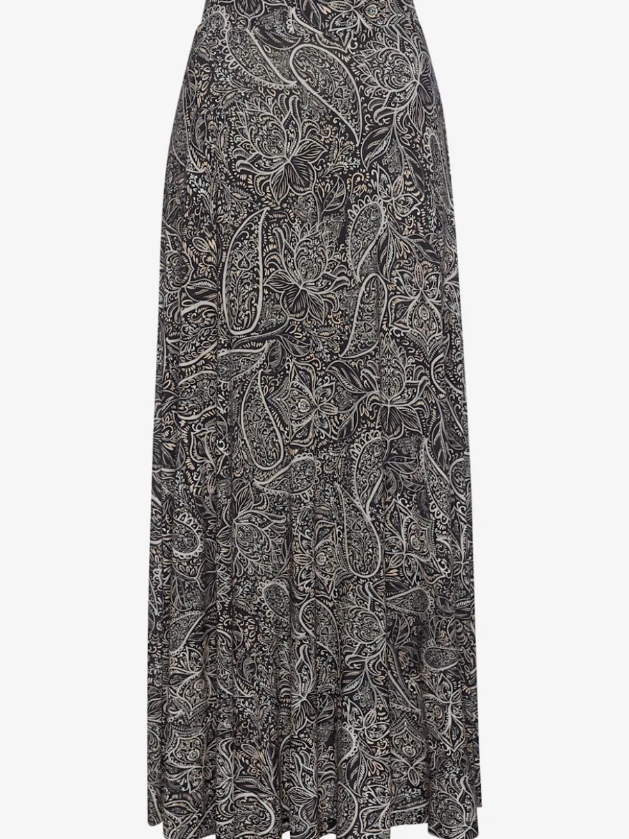 Jupe longue en jersey avec ceinture smockée et imprimé floral