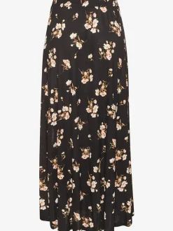 Jupe longue à fente latérale avec imprimé floral intégral