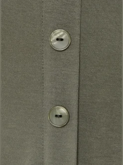 Jupe midi avec bords côtes et fente latérale